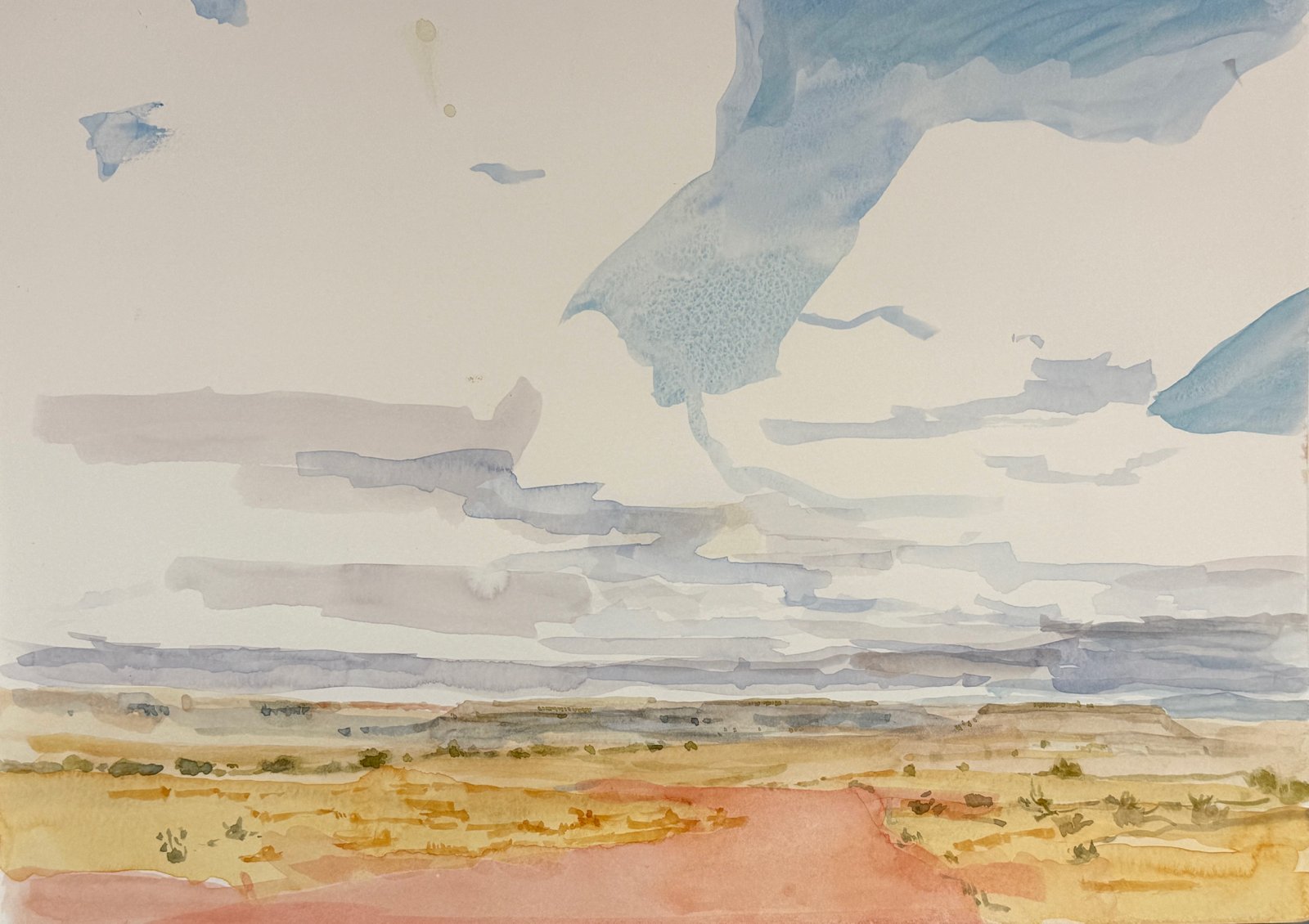 North of Cabezon Peak looking East, 14 x 16 inches, watercolor, copyright 2023