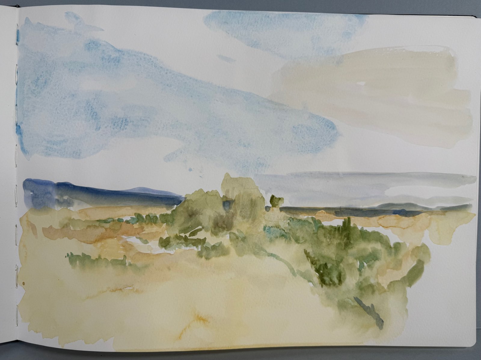 Storm near San Luis, watercolor, copyright 2023