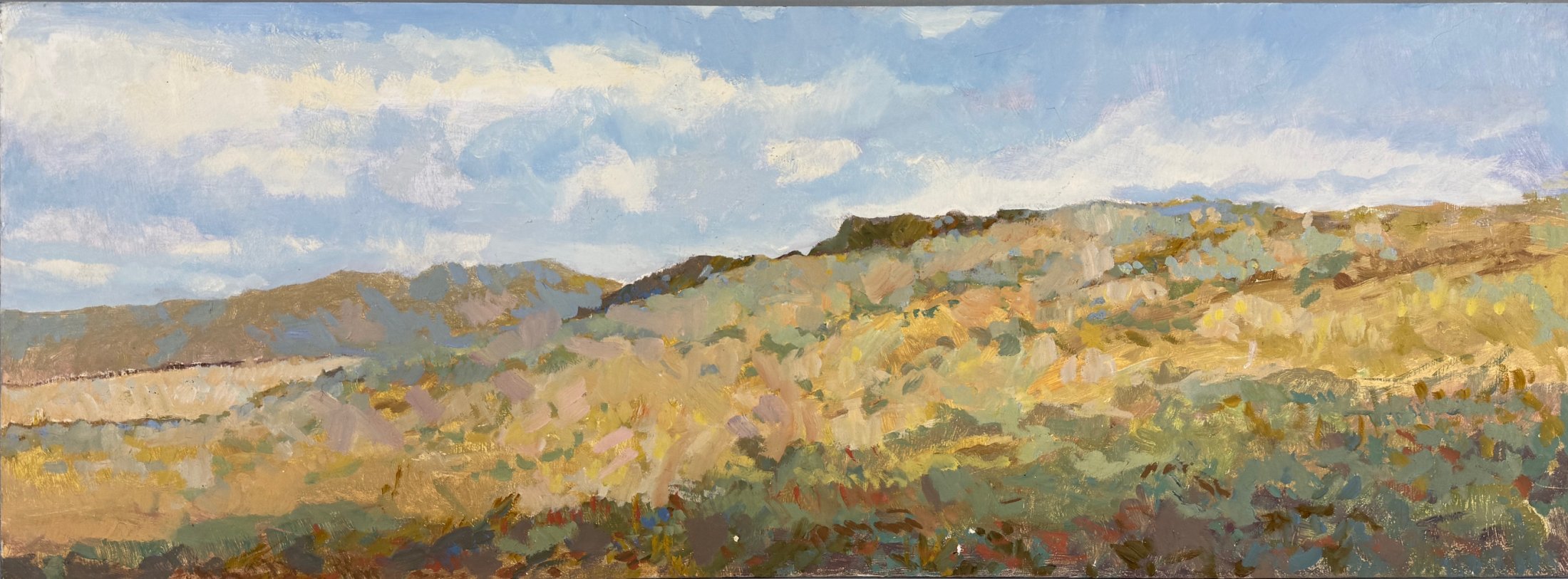 Near Venator, Oregon 11 x 32 inches, oil on panel, copyright 2023 