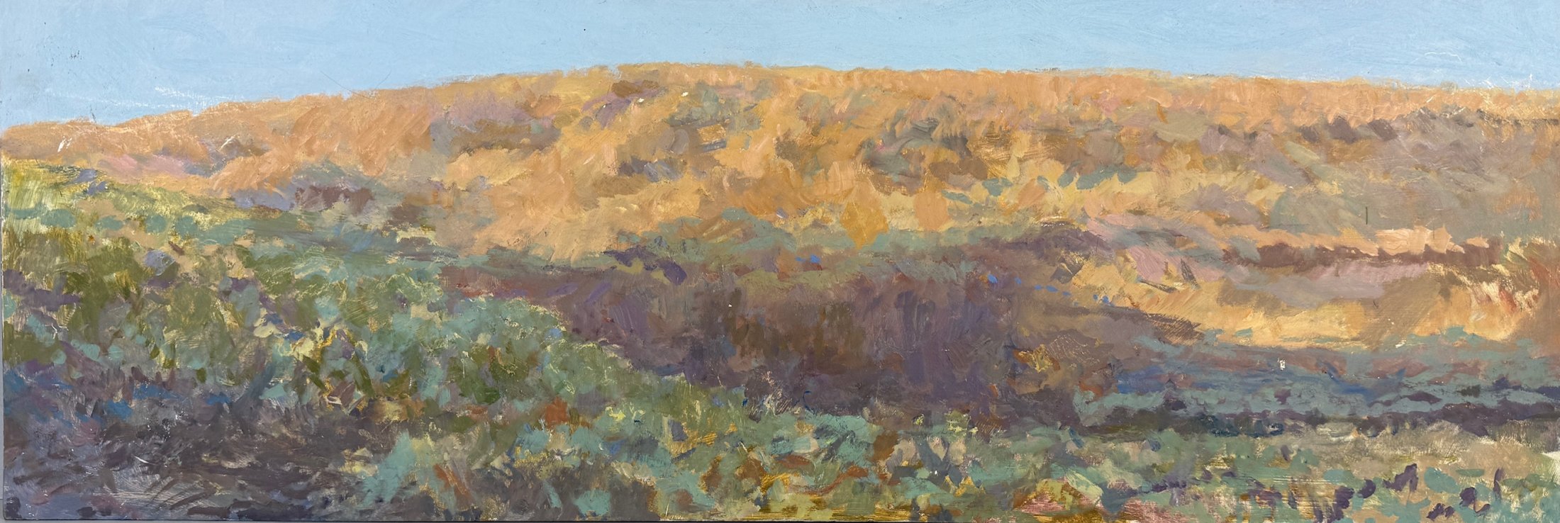 Crater in Southeast Oregon, 11 x 32 inches, oil on panel, copyright 2023 