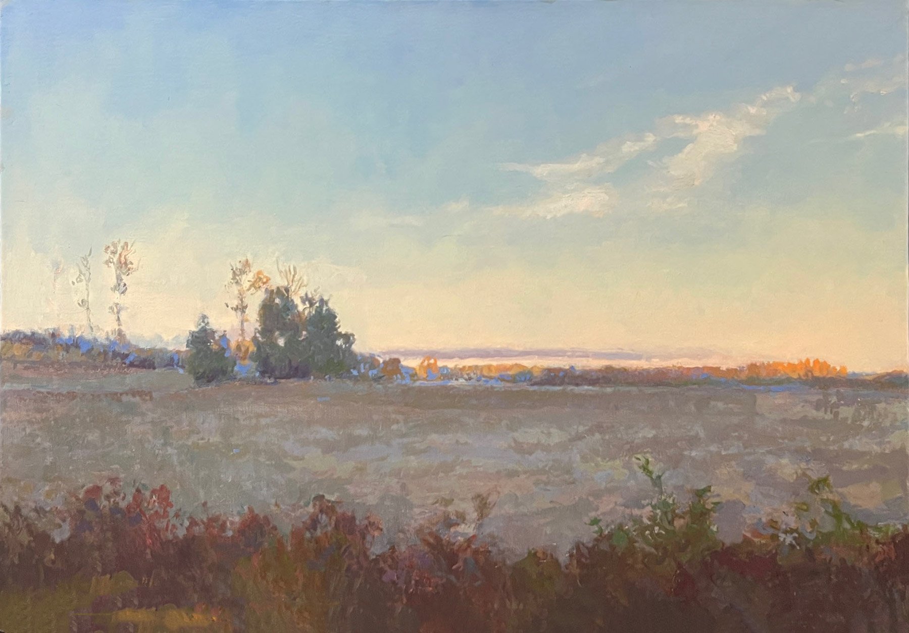 Fields in November, Oil on linen, copyright 2024