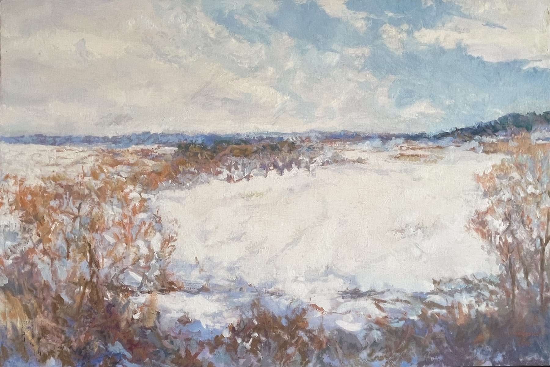 Laird Road looking East, oil on linen, 24 x 32 inches, copyright 2024