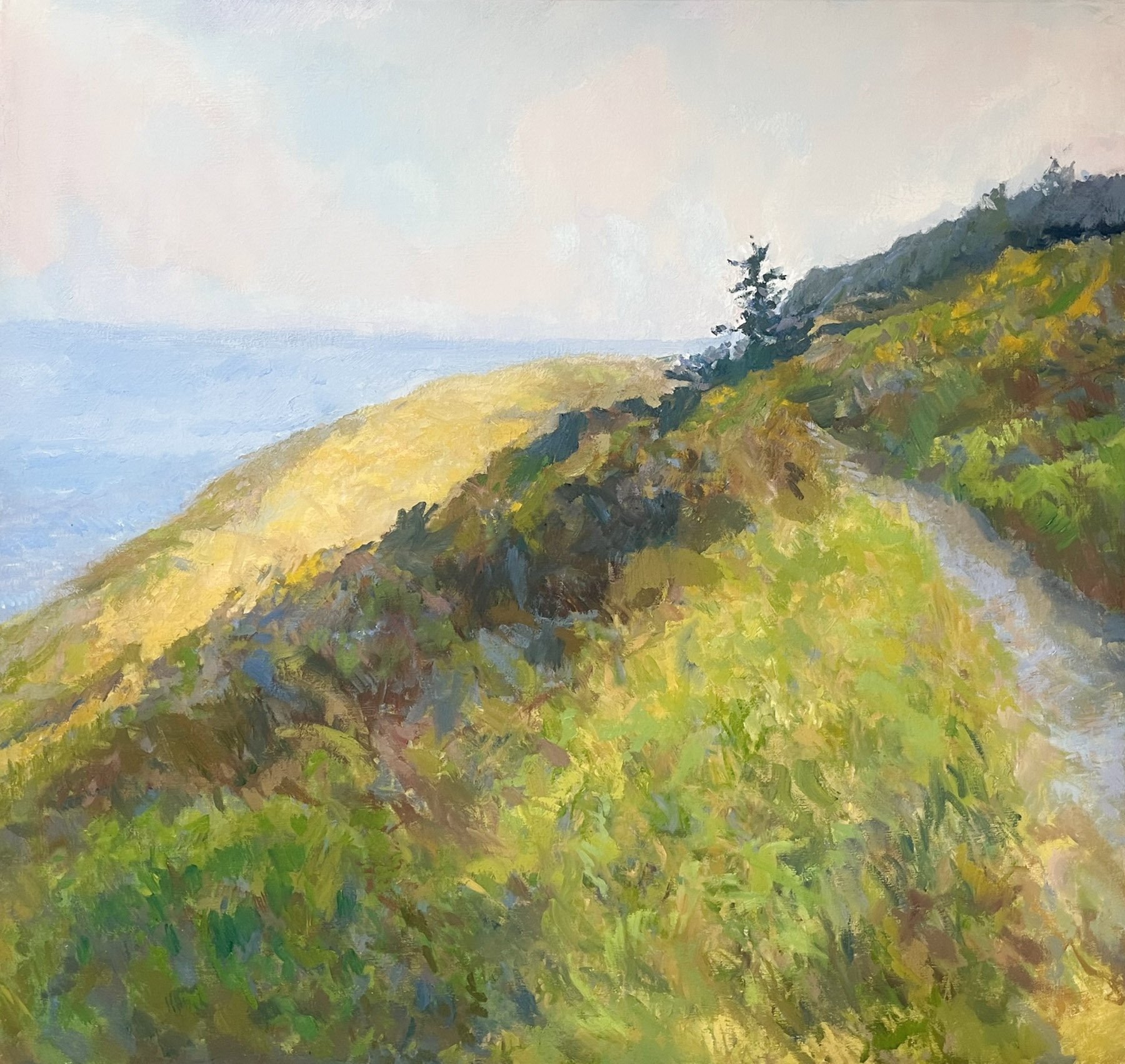 Fort Casey, oil on linen, 40 x 40 inches, copyright 2024