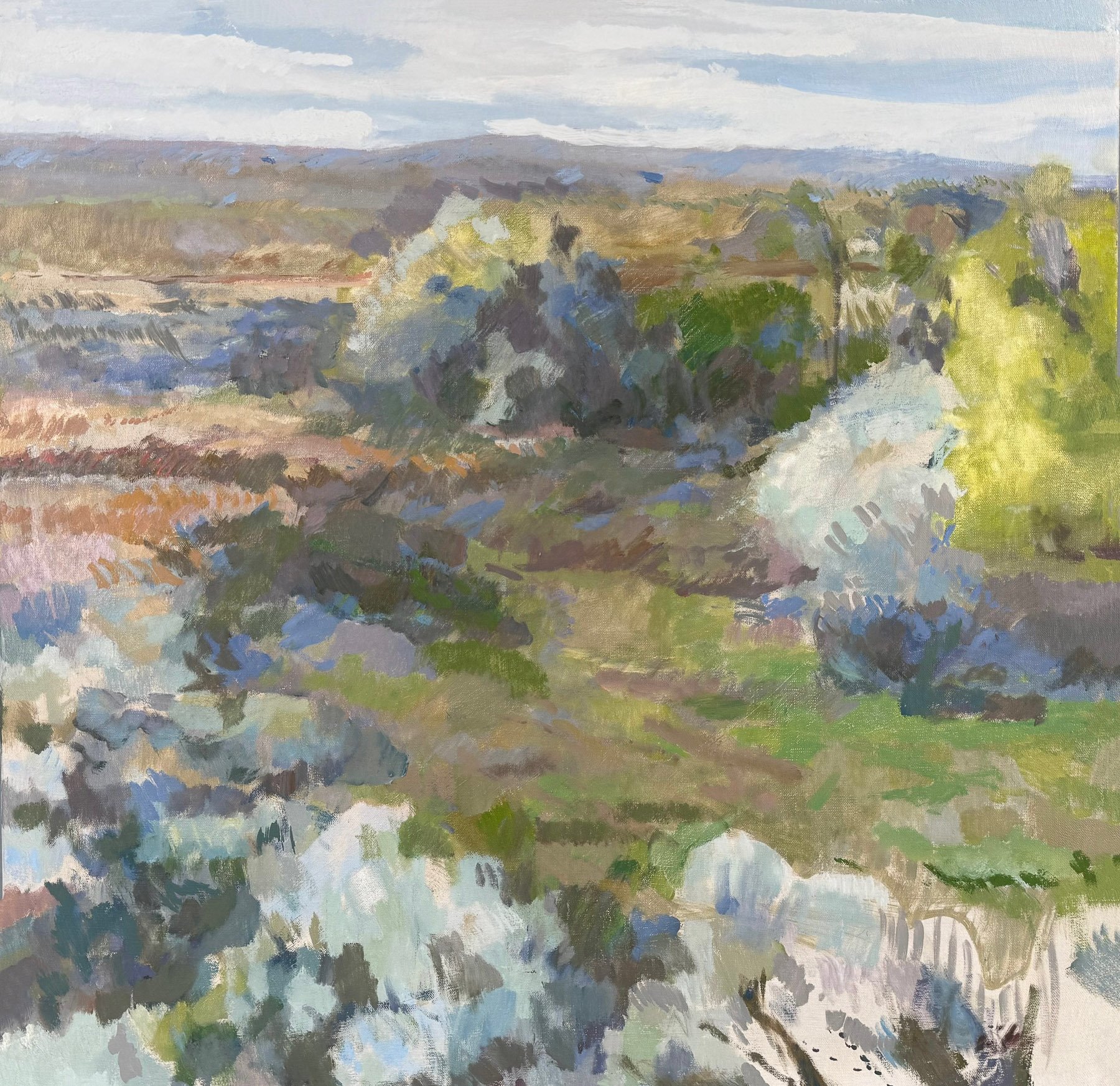 Near Coulee City, Oil on linen, 28 x 28 inches, copyright 2025 
